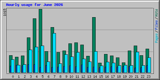 Hourly usage for June 2026